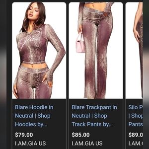 Blare hoodie & trackpants I AM GIA snakeskin NWT msrp $160